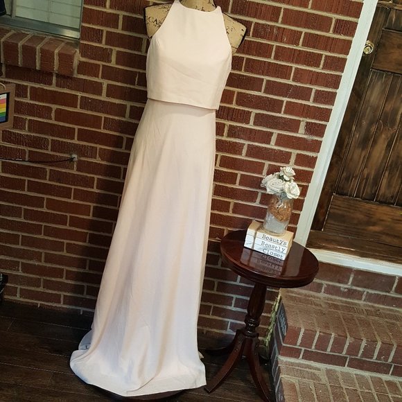 Jill Stuart Dresses & Skirts - Jill Stuart BHLDN Iva Crepe Open Back Gown Dress 6